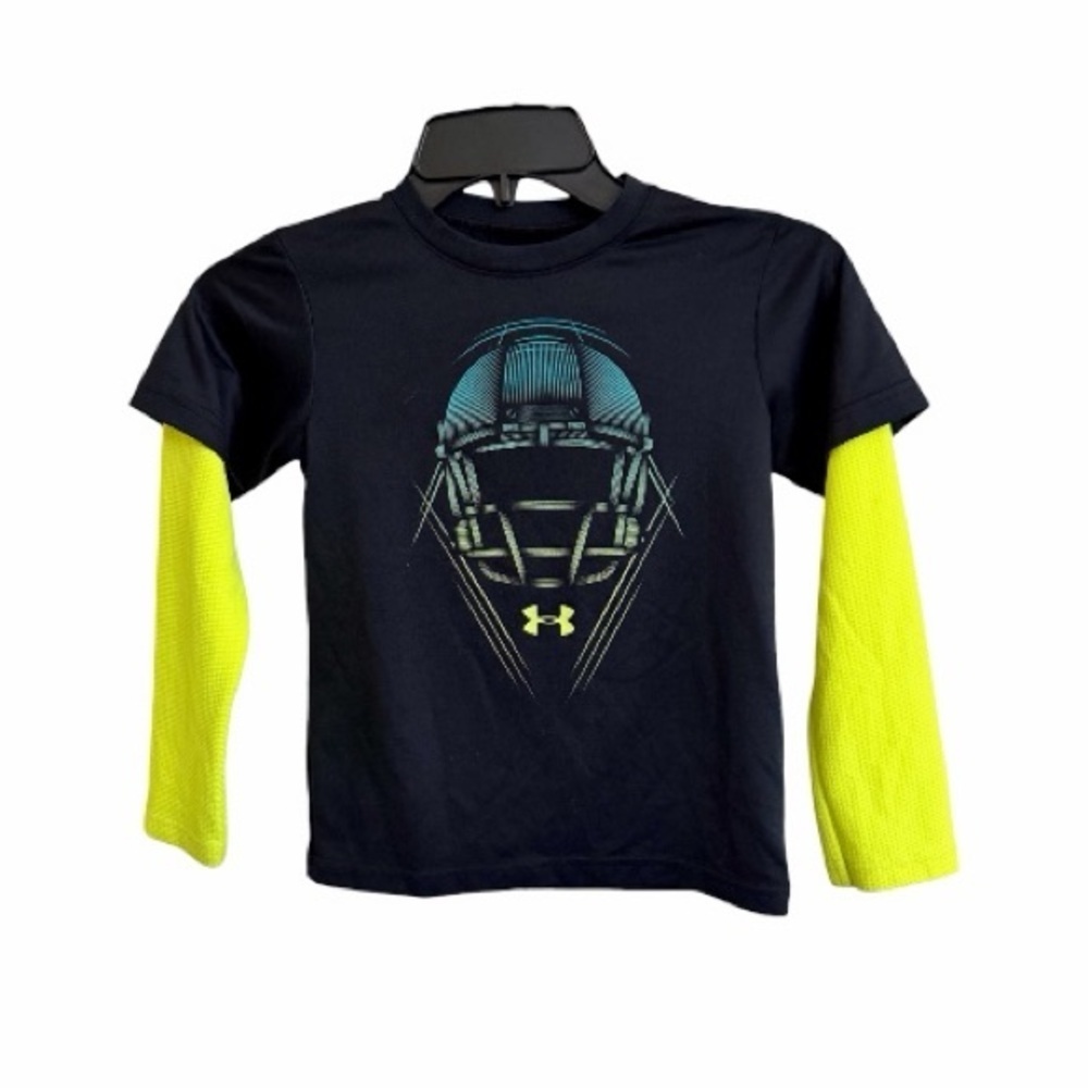 UNDER ARMOUR YOUTH, BOYS LONG SLEEVE FOOTBALL T-SHIRT. SIZE 6
